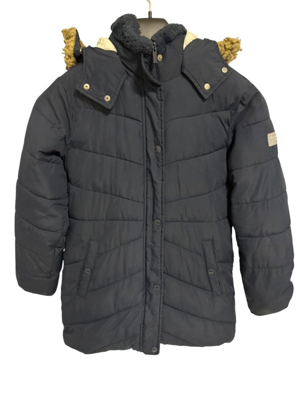 Abercrombie Kids Parka Jacket Hooded Faux Fur Trim Lined Full Zip 15/16